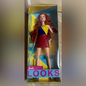 Barbie Signature Looks Doll with Blue and Yellow Accents. RED HEAD!